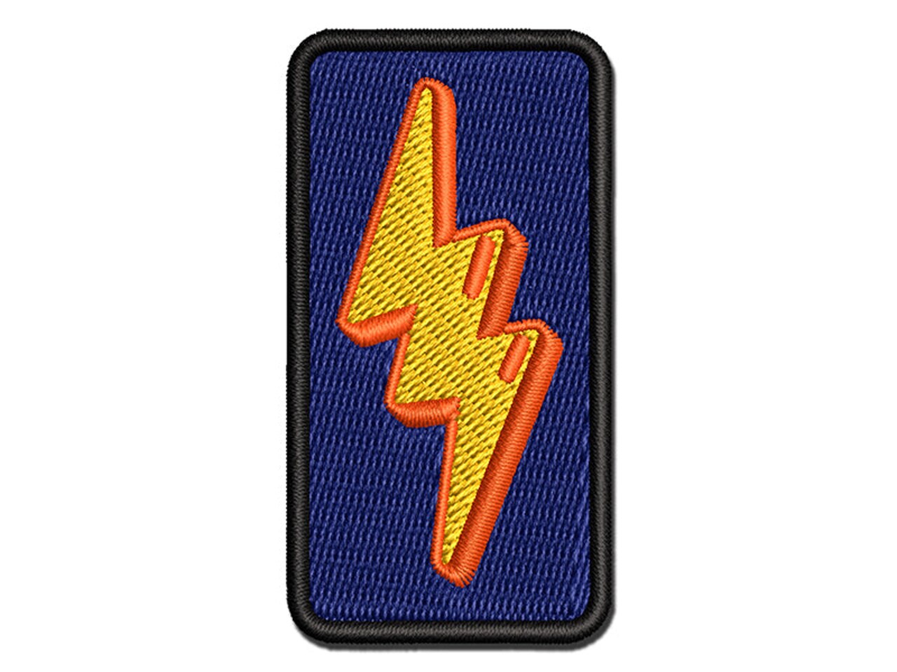 Quirky Lightning Bolt Multi-Color Embroidered Iron-On or Hook & Loop Patch Applique